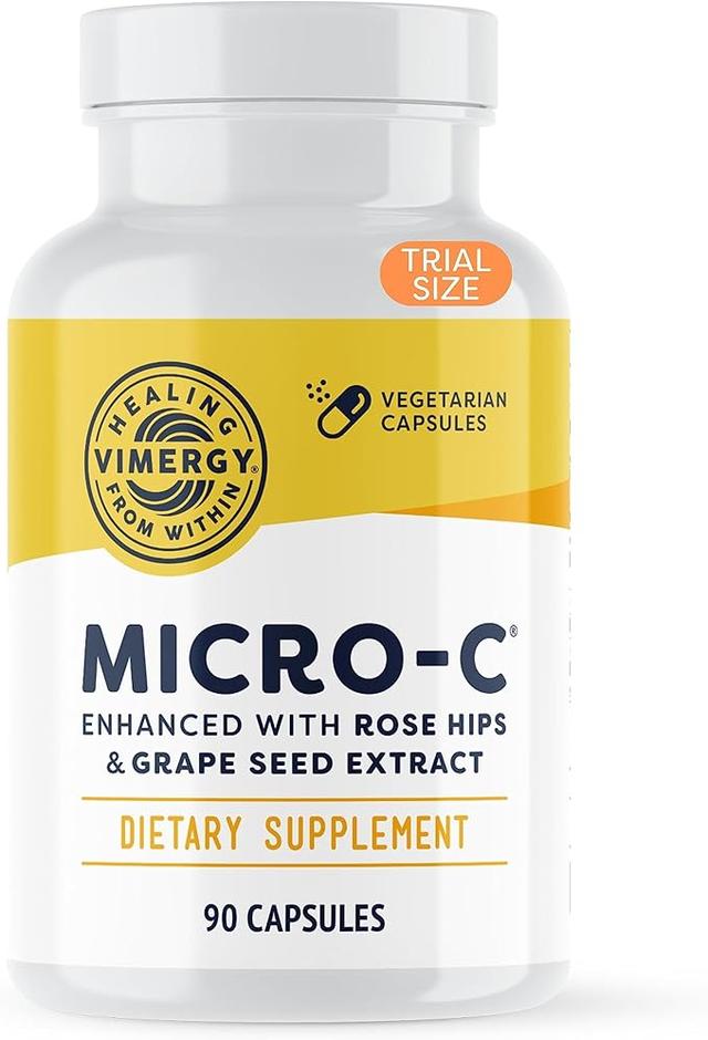 Vimergy Micro-C® Vitamin C Capsules – 500mg per Capsule, Supports Immune Health*, Promotes Collagen Production, Supports Healthy Bones*, Kosher, Vegan and Gluten Free, Travel Size 90 Capsules product image