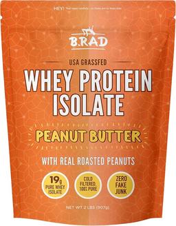 B.rad Isolate Whey Protein | Natural Ingredients, Very Pure and Clean Ingredients | 100% USA | 0.9kg (2 lbs), Peanut Butter