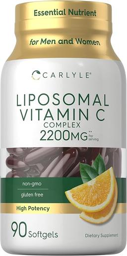 Carlyle Liposomal Vitamin C | 2200mg | Softgels 90 Count | High-Potency Complex Supplement | Non-GMO, Gluten-Free Supplement Packaging may vary.