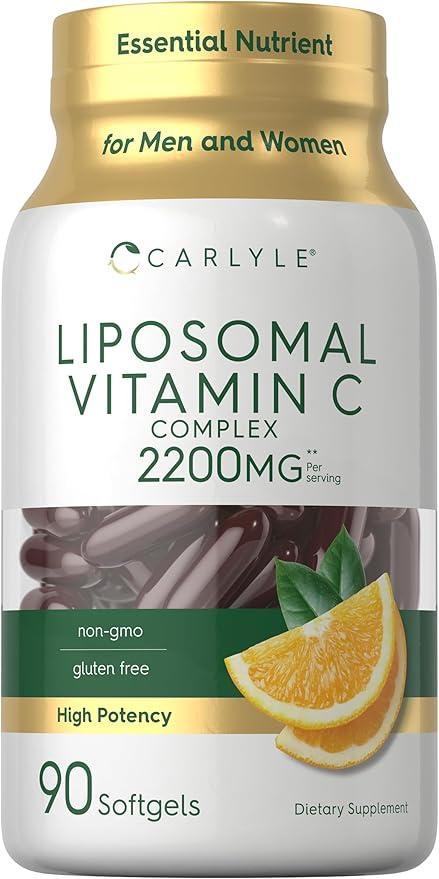 Carlyle Liposomal Vitamin C | 2200mg | Softgels 90 Count | High-Potency Complex Supplement | Non-GMO, Gluten-Free Supplement Packaging may vary. product image