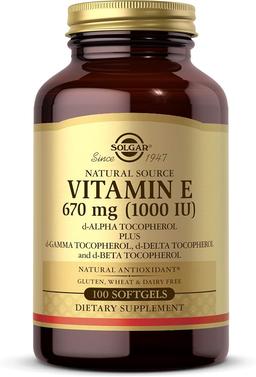 Solgar Vitamin E 670mg (1000 IU), Mixed Softgels 100 Count - Natural Antioxidant, Skin and Immune System Support - Natural Source Vitamin E - Gluten/Dairy Free - 100 Servings