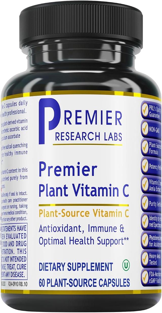 Premier Research Labs, Vitamin C Supplement - Natural Vitamin C, Whole-Food Vitamin C, Essential C Complex, with Pure Bioflavonoids and Organic Ingredients - 60 Veggie Capsules product image