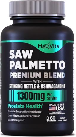 Prostate Premium - Men's Saw Palmetto, Nettle, Ashwagandha, Lycopene, Bladder and Urinary Symptom Relief, Men's Prostate Supplement, 60 Tablets