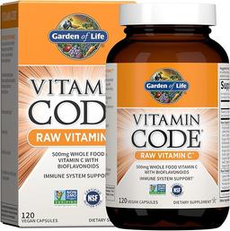Garden of Life - Vitamin Code, Raw Vitamin C - Vegan Capsules 120 Capsules, Bioflavonoids, Fruits and Vegetables, Probiotics, Gluten Free Vitamin C Supplement with Whole Food Vitamin C 500mg, Adult Supplement