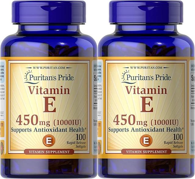 Puritan's Pride Vitamin E-450mg (10,000IU), Vitamin Supplement for Immune System Function and Antioxidant Health Support, Quick Release Softgels 100 Count, 2 Pack product image
