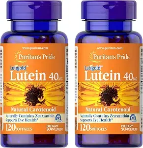 Puritan's Pride Lutein 40 mg with Zeaxanthin, Eye Health Support, 240 Count (120 Softgels, 2-Pack) product image