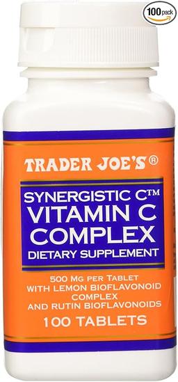 Trader Joe's Synergy C Vitamin C Complex with Lemon and Rutin Bioflavonoids, 500 mg, 100 Tablets