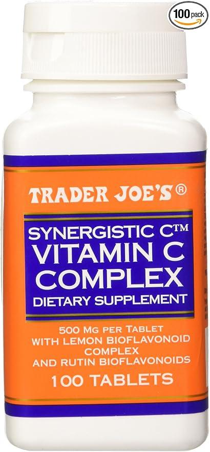 Trader Joe's Synergy C Vitamin C Complex with Lemon and Rutin Bioflavonoids, 500 mg, 100 Tablets