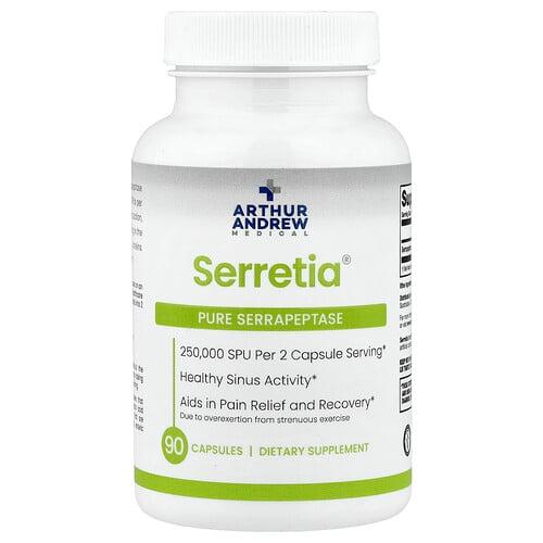 아서 앤드류 메디칼 Arthur Andrew Medical, Serretia®, 퓨어 세라펩타아제, 캡슐 90정(캡슐 1정당 125,000SPU) product image