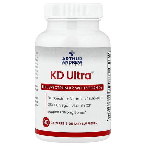 Arthur Andrew Medical Kd Ultra Full Spectrum K2 With Vegan D3 90 Capsules