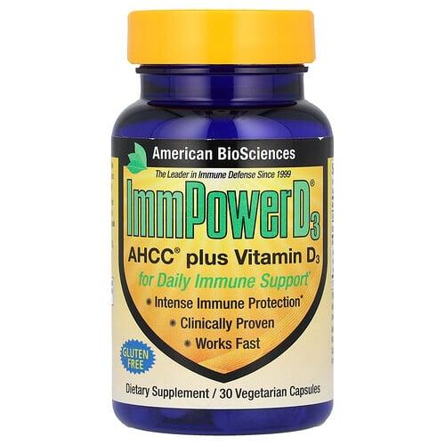 American Biosciences Immpower D3 Ahcc Plus Vitamin D3 30 Vegetarian Capsules product image