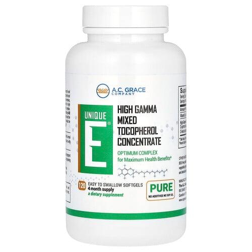 A C Grace Company Unique E High Gamma Mixed Tocopherol Concentrate 120 Softgels