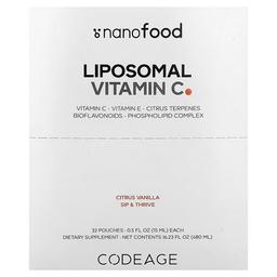 Codeage Nanofood Liposomal Vitamin C Citrus Vanilla 32 Pouches 0 5 Fl Oz 15 Ml Each
