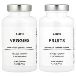 Codeage Amen Fruits Veggies 2 Bottles 90 Vegetable Capsules Each