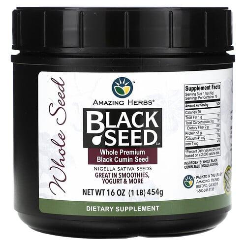 Amazing Herbs Black Seed Whole Premium Black Cumin Seed 16 Oz 454 G
