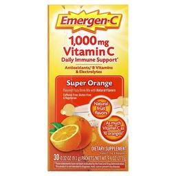 Emergen C Vitamin C Super Orange 1 000 Mg 30 Packets 0 32 Oz 9 1 G Each