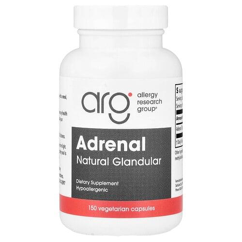 Allergy Research Group Adrenal Natural Glandular 150 Vegetarian Capsules 100 Mg Per Capsule