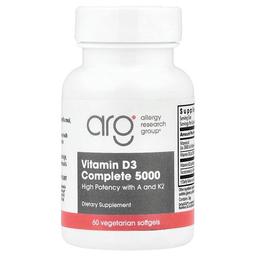 Allergy Research Group Vitamin D3 Complete 5000 60 Vegetarian Softgels