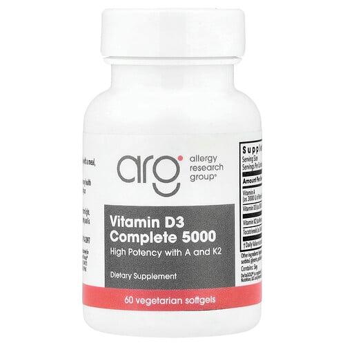 Allergy Research Group Vitamin D3 Complete 5000 60 Vegetarian Softgels