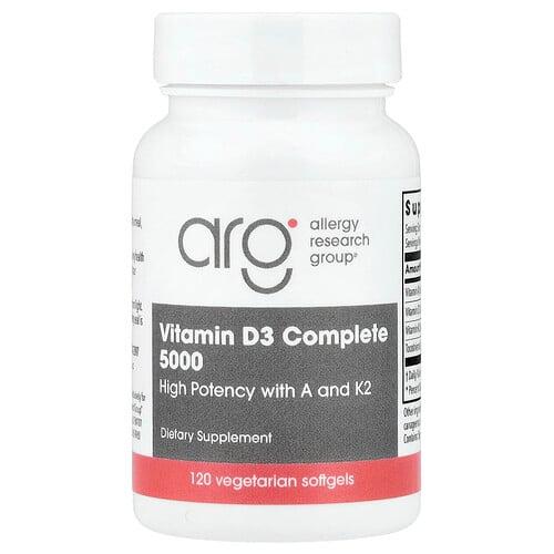 Allergy Research Group Vitamin D3 Complete 5000 120 Vegetarian Softgels