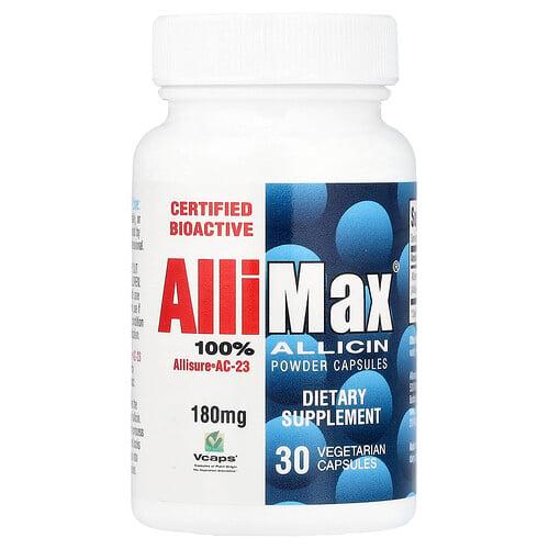 Allimax 100 Allicin Powder Capsules 180 Mg 30 Vegetarian Capsules