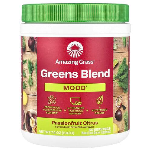 Amazing Grass Greens Blend Mood Passionfruit Citrus 7 4 Oz 210 G