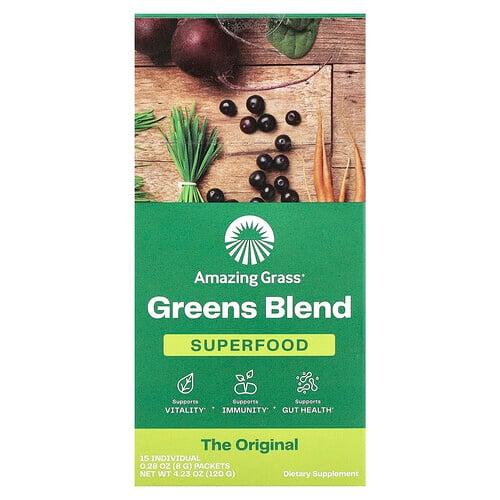 Amazing Grass Greens Blend Superfood 15 Individual Packets 0 28 Oz 8 G Each