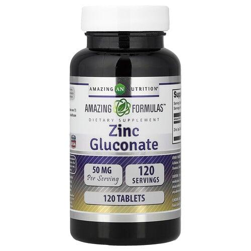 Amazing Nutrition Amazing Formulas Zinc Gluconate 50 Mg 120 Tablets
