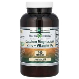 Amazing Nutrition Amazing Formulas Calcium Magnesium Zinc Vitamin D3 300 Tablets