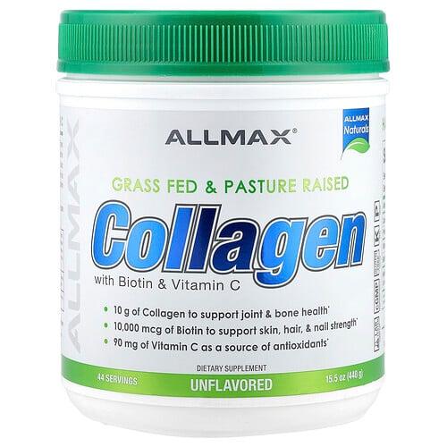 Allmax Collagen With Biotin Vitamin C Unflavored 15 5 Oz 440 G product image