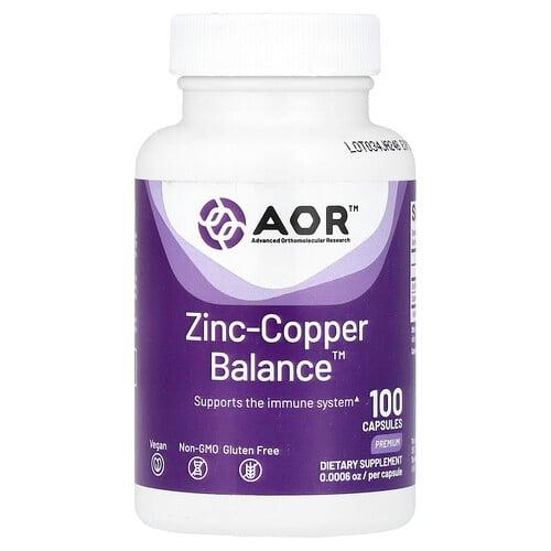 Advanced Orthomolecular Research Aor Zinc Copper Balance 100 Capsules