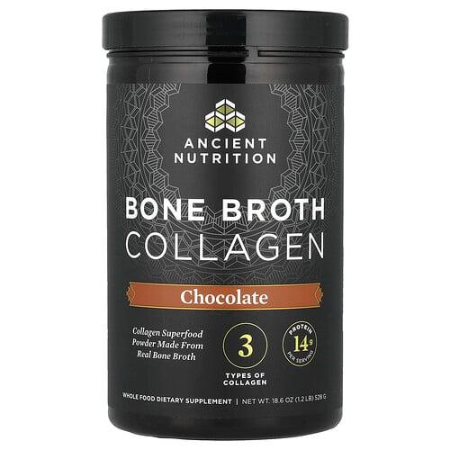Ancient Nutrition Bone Broth Collagen Chocolate 1 2 Lb 528 G product image