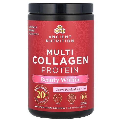 Ancient Nutrition Multi Collagen Protein Beauty Within Guava Passionfruit 1 14 Lb 517 5 G