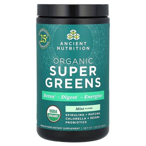 Ancient Nutrition Organic Supergreens Mint 7 23 Oz 205 G