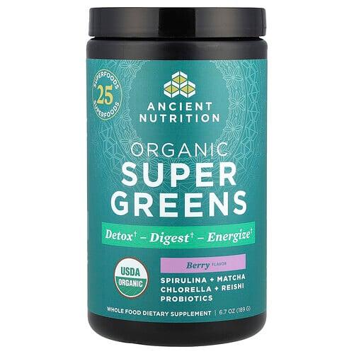 Ancient Nutrition Organic Super Greens Berry 6 7 Oz 189 G product image