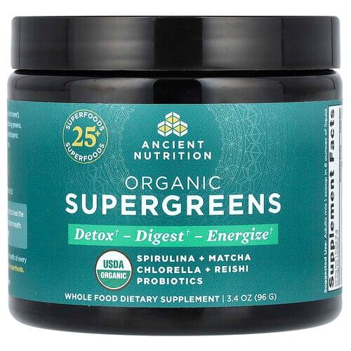 Ancient Nutrition Organic Supergreens 3 4 Oz 96 G
