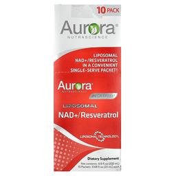 Aurora Nutrascience Mega Pack Liposomal Nad Resveratrol 10 Packets 0 68 Fl Oz 20 Ml Each