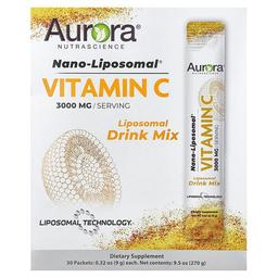 Aurora Nutrascience Nano Liposomal Vitamin C 30 Packets 0 32 Oz 9 G Each