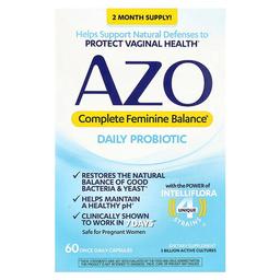Azo Complete Feminine Balance Daily Probiotic 60 Capsules