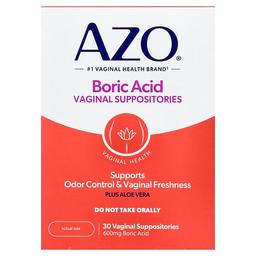 Azo Boric Acid Vaginal Suppositories 600 Mg 30 Suppositories
