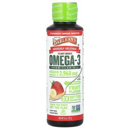 Barlean S Seriously Delicious Plant Based Omega 3 Ffom Flax Oil Strawberry Banana Smoothie 8 Oz 227 G