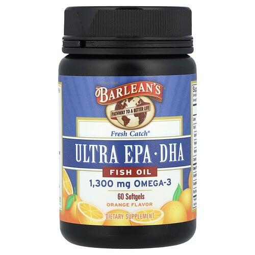Barlean S Fresh Catch Ultra Epa Dha Fish Oil Orange 60 Softgels 650 Mg Per Softgel