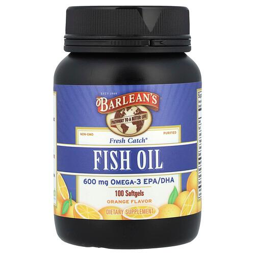 Barlean S Fresh Catch Fish Oil Omega 3 Epa Dha Orange 100 Softgels 300 Mg Per Softgel product image