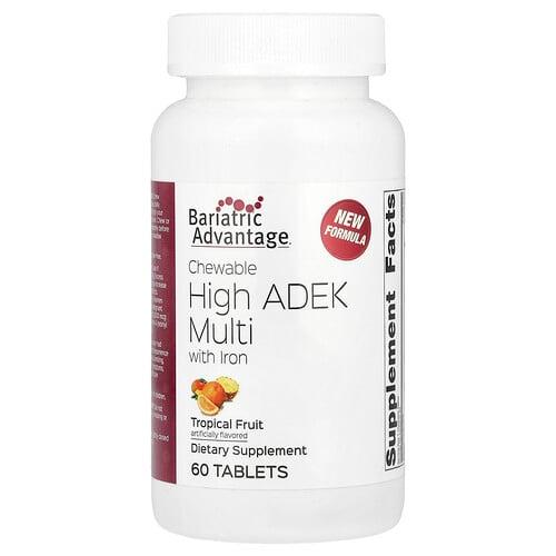 Bariatric Advantage Chewable High Adek Multi With Iron Tropical Fruit 60 Tablets