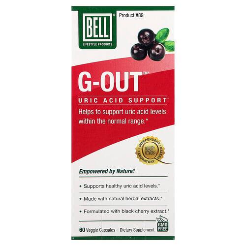 Bell Lifestyle G Out Uric Acid Support 60 Veggie Capsules