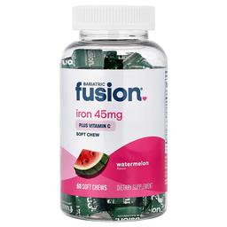 Bariatric Fusion Iron Plus Vitamin C Soft Chew Watermelon 60 Soft Chews