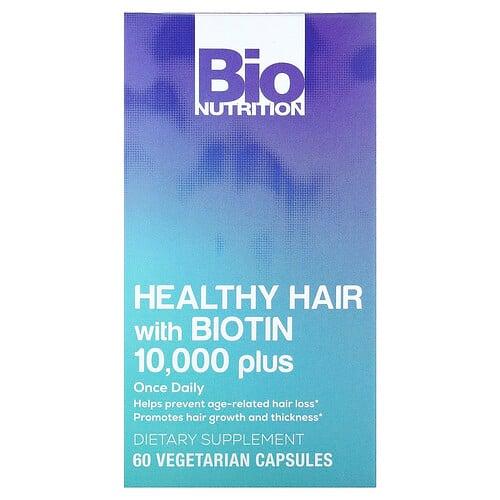 Bio Nutrition Healthy Hair With Biotin 10 000 Plus 60 Vegetarian Capsules product image