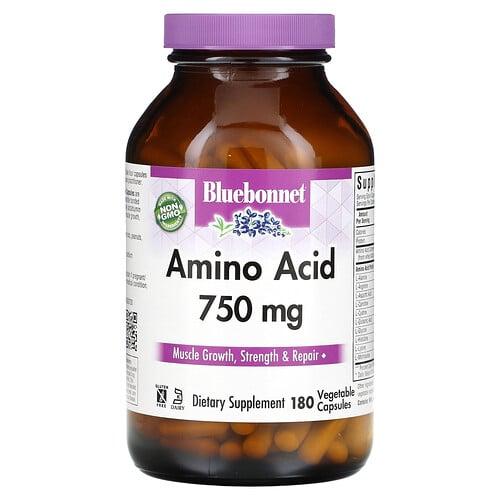 Bluebonnet Nutrition Amino Acid 750 Mg 180 Vegetable Capsules