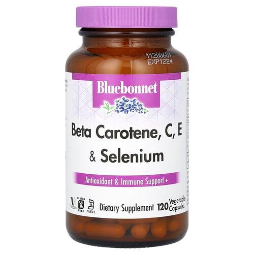 Bluebonnet Nutrition Beta Carotene C E Selenium 120 Vegetable Capsules