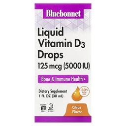Bluebonnet Nutrition Liquid Vitamin D3 Drops Citrus 125 Mcg 5 000 Iu 1 Fl Oz 30 Ml